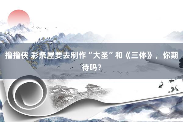 撸撸侠 彩条屋要去制作“大圣”和《三体》，你期待吗？